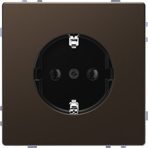 Розетка с заземлением без рамки Schneider Electric Merten D-Life 1-м. шторки мокко картинка